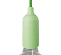 creative cables - Kit portalampada E27 in Silicone con Interruttore e serracavo nascosti - Verde Prato