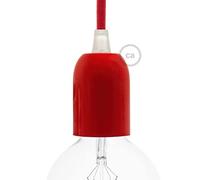 creative cables - Kit portalampada E27 semisferico in Metallo - Rosso