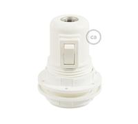 creative cables - Kit portalampada E27 in termoplastica con Doppia ghiera per Paralume e Interruttore - Bianco