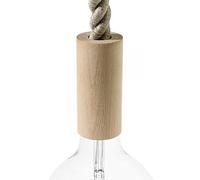 creative cables Kit Portalampada in legno per cordone 2XL (diametro 50 mm, altezza 110 mm, foro superiore 24 mm, neutro) - Portalampada E27 in termoplastica IMQ - serracavo certificato CE