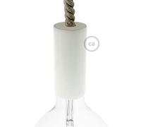 creative cables Kit portalampada E27 in Legno per cordone XL - Bianco
