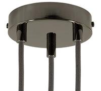 creative cables - Kit rosone cilindrico in Metallo a 3 Fori - Cilindrico, Nero Perla