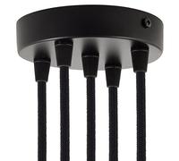 creative cables Kit rosone cilindrico in Metallo a 5 Fori - Conico, Nero