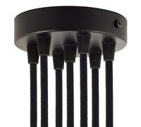 creative cables - Kit rosone cilindrico in Metallo a 7 Fori - Conico, Nero