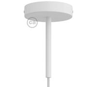 creative cables Kit rosone cilindrico in Metallo con serracavo da 15 cm - Bianco Opaco
