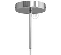 creative cables Kit rosone cilindrico in Metallo con serracavo da 15 cm - Cromo