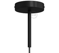 creative cables Kit rosone cilindrico in Metallo con serracavo da 15 cm - Nero