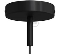 creative cables - Kit rosone cilindrico in Metallo con serracavo da 7 cm - Nero