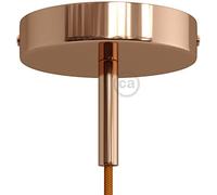 creative cables - Kit rosone cilindrico in Metallo con serracavo da 7 cm - Rame