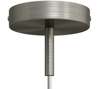 creative cables - Kit rosone cilindrico in Metallo con serracavo da 7 cm - Titanio Satinato