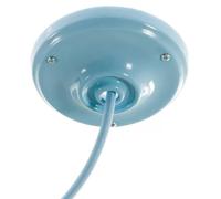 creative cables Kit rosone per lampadario da soffitto (ceramica azzurra, Ø 105 mm, 1 foro) - Fissaggio a staffa per lampadari e sospensioni singole - Include 3 viti, 3 tasselli e 1 tendicavo