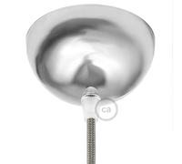 creative cables Kit rosone per lampadario da soffitto (design semisferico, metallo color cromo, Ø 100 mm, 1 foro) - Fissaggio a staffa per lampadari e sospensioni singole
