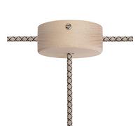 creative cables Kit rosone per lampadario da soffitto linea Mini (legno, Ø 88 mm, 1 foro e 2 fori laterali) - Per lampadari e sospensioni multiple - Design artigianale e made in Italy