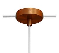 creative cables Kit Mini rosone cilindrico in Metallo a 1 Foro Centrale e 2 Laterali - Cilindrico, Rame Satinato