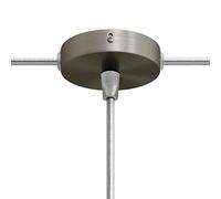 creative cables Kit rosone per lampadario da soffitto linea Mini (serracavo conico, legno titanio satinato, Ø 83 mm, 1 foro e 2 fori laterali) - Design artigianale e made in Italy