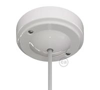 creative cables Kit rosone per lampadario da soffitto linea Minimal (porcellana bianca, Ø 10 cm, 1 foro) - Fissaggio a staffa per lampadari e sospensioni singole