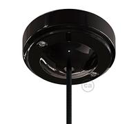 creative cables Kit rosone per lampadario da soffitto linea Minimal (porcellana nera, Ø 10 cm, 1 foro) - Fissaggio per lampadari e sospensioni singole