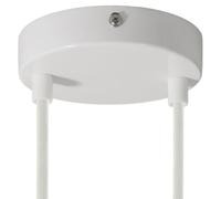 creative cables Kit rosone per lampadario da soffitto (serracavo cilindrico in termoplastica bianca lucida, Ø 120 mm, 2 fori) - Fissaggio a staffa per lampadari e sospensioni doppie