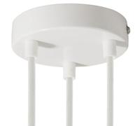 creative cables Kit rosone per lampadario da soffitto (serracavo cilindrico in termoplastica, bianco lucido, Ø 120 mm, 3 fori) - Fissaggio a staffa per lampadari e sospensioni multiple