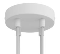 creative cables Kit rosone per lampadario da soffitto (serracavo cilindrico, metallo color bianco opaco, Ø 120 mm, 4 fori) - Fissaggio a staffa per lampadari e sospensioni multiple