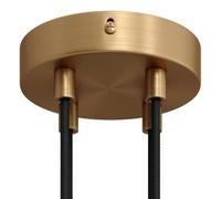 creative cables Kit rosone per lampadario da soffitto (serracavo cilindrico, metallo color bronzo satinato, Ø 120 mm, 4 fori) - Fissaggio a staffa per lampadari e sospensioni multiple