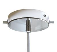 creative cables Kit rosone per lampadario da soffitto (serracavo cilindrico, metallo cromato, Ø 120 mm, 1 foro centrale e 2 fori laterali) - Staffa per lampadari e sospensioni multiple