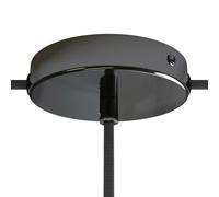 creative cables Kit rosone per lampadario da soffitto (serracavo cilindrico, metallo nero perla, Ø 120 mm, 1 foro centrale e 2 fori laterali) - Staffa per lampadari e sospensioni multiple
