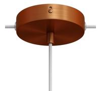 creative cables - Kit rosone cilindrico in Metallo a 1 Foro Centrale e 2 Fori Laterali - Cilindrico, Rame Satinato