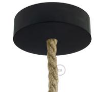 creative cables Kit rosone per lampadario da soffitto (serracavo conico, legno nero, Ø 120 mm, 1 foro) - Ideale per cavi XL - Fissaggio a staffa per lampadari e sospensioni singole