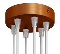 creative cables - Kit rosone cilindrico in Metallo a 6 Fori - Conico, Rame Satinato