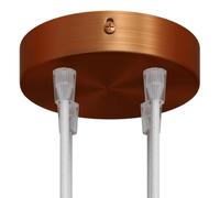 creative cables Kit rosone per lampadario da soffitto (serracavo conico, metallo color rame satinato, Ø 120 mm, 4 fori) - Fissaggio a staffa per lampadari e sospensioni multiple