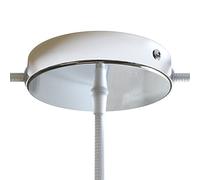 creative cables Kit rosone per lampadario da soffitto (serracavo conico, metallo cromato, Ø 120 mm, 1 foro centrale e 2 fori laterali) - Staffa per lampadari e sospensioni multiple
