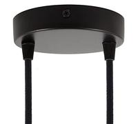 creative cables Kit rosone per lampadario da soffitto (serracavo conico, metallo nero, Ø 120 mm, 2 fori) - Fissaggio a staffa per lampadari e sospensioni doppie