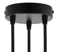 creative cables - Kit rosone cilindrico in Metallo a 3 Fori - Conico, Nero