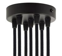 creative cables - Kit rosone cilindrico in Metallo a 7 Fori - Conico, Nero