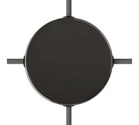 creative cables Kit rosone per lampadario da soffitto (serracavo conico, metallo nero perla, Ø 120 mm, 4 fori) - Scatola di derivazione con fissaggio a staffa per lampadari e sospensioni multiple