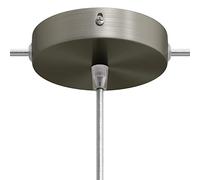 creative cables - Kit rosone cilindrico in Metallo a 1 Foro Centrale e 2 Fori Laterali - Conico, Titanio Satinato