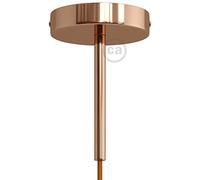 creative cables Kit rosone per lampadario da soffitto (serracavo da 15 cm, metallo color rame, Ø 120 mm, 1 foro) - Chiusura a staffa - Ideale per lampada singola - Made in Italy