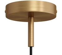 creative cables Kit rosone per lampadario da soffitto (serracavo da 7 cm, metallo color bronzo satinato, Ø 120 mm, 1 foro) - Chiusura a staffa - Ideale per lampada singola - Made in Italy