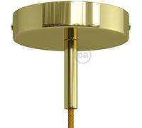 creative cables - Kit rosone cilindrico in Metallo con serracavo da 7 cm - Ottone