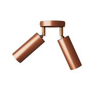 creative cables Lampada a 2 faretti con paralume Tub-E14 e rosone tondo - Con lampadina - Rame satinato - Matter