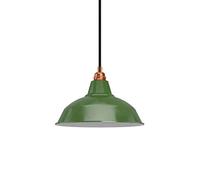 creative cables - Lampada a Sospensione Made in Italy Completa di Cavo Tessile, Paralume Bistrot e Finiture in Metallo - con Lampadina, Verde