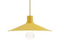 creative cables - Lampada a Sospensione Made in Italy Completa di Cavo Tessile, Paralume Swing Pastel e Finiture in Metallo - Senza Lampadina, Mostarda
