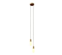 creative cables - Lampada a Sospensione Multipla a 2 Cadute Completa di Cavo Tessile e Finiture in Metallo - Kit Fai da Te, Senza Lampadina, Bronzo Satinato