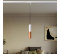 creative cables - Lampada a sospensione per binari con doppio paralume Tub-E14 -lampadina inclusa