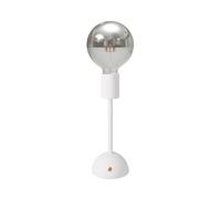 creative cables - Lampada portatile e ricaricabile Cabless02 con lampadina globo mezza sfera argento - Con lampadina, Bianco