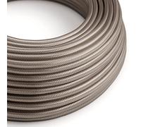 Creative-Cables L'originale cavo elettrico rivestito in tessuto 2 x 0,75 mm² (1 m, Cipria RM27) - Rotondo, effetto seta - Sicurezza certificata, made in Italy