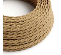 Creative-Cables Cavo elettrico 2 x 0,75 mm² (1 m, Juta Naturale TN06) - Trecciato e rivestito in juta - Rustico e resistente