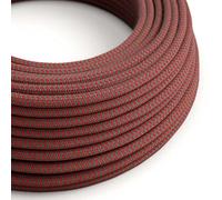 Creative-Cables L'originale cavo elettrico rivestito in tessuto 2 x 0,75 mm² (10 m, Rosso Fuoco-Grigio Pietra RZ28) - Rotondo, effetto seta - Sicurezza certificata, made in Italy
