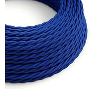 Creative-Cables L'originale cavo elettrico rivestito in tessuto 2 x 0,75 mm² (5 m, Classic Blue TM12) - Trecciato, effetto seta - Sicurezza certificata, made in Italy